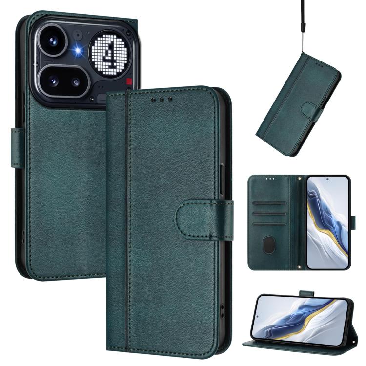 Line Splicing Buckle Retro Leather Phone Case, For Nothing Phone 4a Pro, For Nothing Phone 4a, For Nothing Phone 3a, For Nothing Phone 3a Pro, For Nothing CMF Phone 1, For Nothing Phone 2a