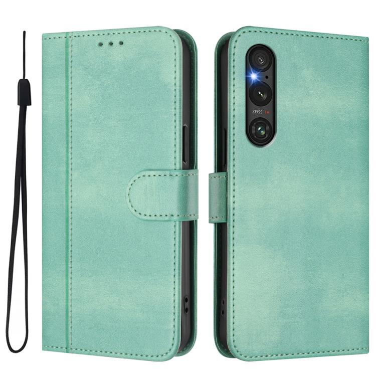 Line Splicing Buckle Retro Leather Phone Case, For Sony Xperia 1 V 2023, For Sony Xperia 10 V 2023, For Sony Xperia 5 IV, For Sony Xperia 10 IV 2023, For Sony Xperia 10 III / 10 III Lite