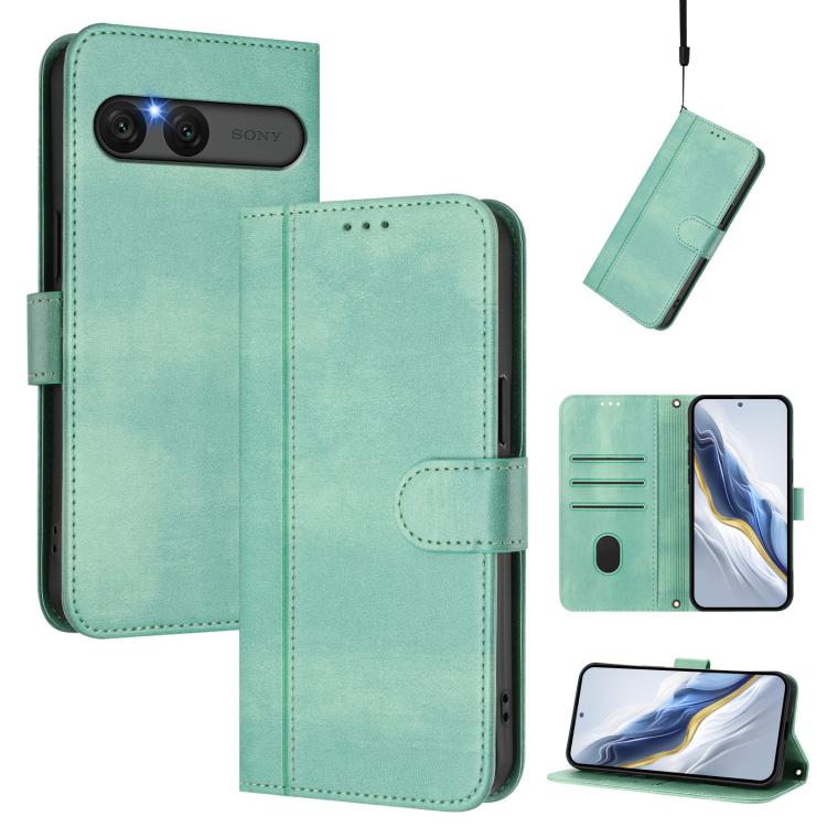 Line Splicing Buckle Retro Leather Phone Case, For Sony Xperia 1 VIII, For Sony Xperia 10 VII, For Sony Xperia 10 VI 2024, For Sony Xperia 1 VI 2024, For Sony Xperia 5 VI, For Sony Xperia 5 V