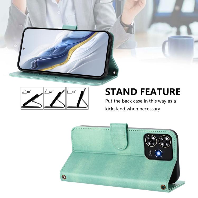 Line Splicing Buckle Retro Leather Phone Case, For ZTE Blade A73 4G, For ZTE Blade V50 Vita, For ZTE Blade A53 / A53+, For ZTE Blade A53 Pro, For ZTE Blade A52 Lite, For ZTE Blade V40s