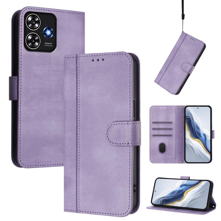 Line Splicing Buckle Retro Leather Phone Case, For ZTE Blade A73 4G, For ZTE Blade V50 Vita, For ZTE Blade A53 / A53+, For ZTE Blade A53 Pro, For ZTE Blade A52 Lite, For ZTE Blade V40s