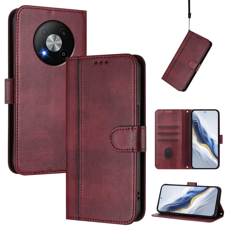 Line Splicing Buckle Retro Leather Phone Case, For ZTE Blade A75 5G / Nubia Focus 5G, For ZTE Blade A75 4G, For ZTE Blade A35 / A55, For ZTE Nubia Focus Pro 5G, For ZTE Nubia Z60 Ultra, For ZTE Blade A73 5G