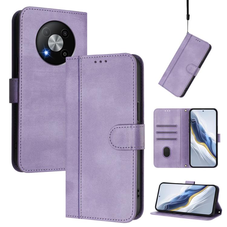 Line Splicing Buckle Retro Leather Phone Case, For ZTE Blade A75 5G / Nubia Focus 5G, For ZTE Blade A75 4G, For ZTE Blade A35 / A55, For ZTE Nubia Focus Pro 5G, For ZTE Nubia Z60 Ultra, For ZTE Blade A73 5G