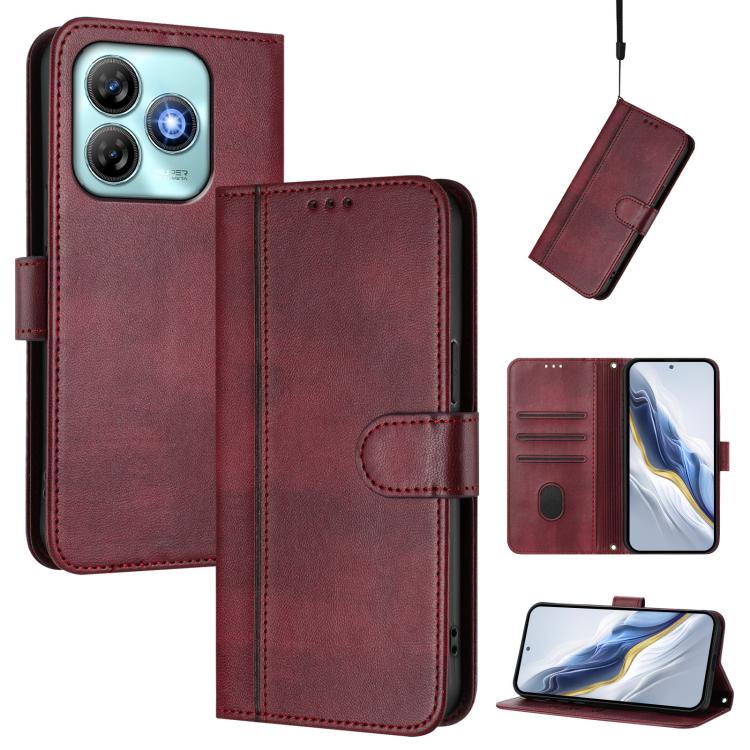 Line Splicing Buckle Retro Leather Phone Case, For ZTE Blade A75 5G / Nubia Focus 5G, For ZTE Blade A75 4G, For ZTE Blade A35 / A55, For ZTE Nubia Focus Pro 5G, For ZTE Nubia Z60 Ultra, For ZTE Blade A73 5G