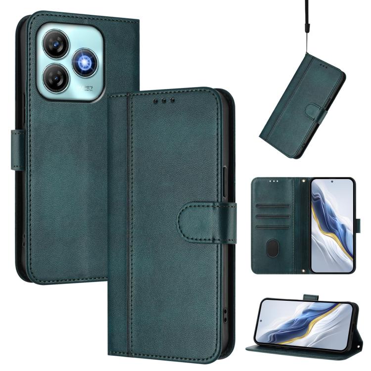 Line Splicing Buckle Retro Leather Phone Case, For ZTE Blade A75 5G / Nubia Focus 5G, For ZTE Blade A75 4G, For ZTE Blade A35 / A55, For ZTE Nubia Focus Pro 5G, For ZTE Nubia Z60 Ultra, For ZTE Blade A73 5G