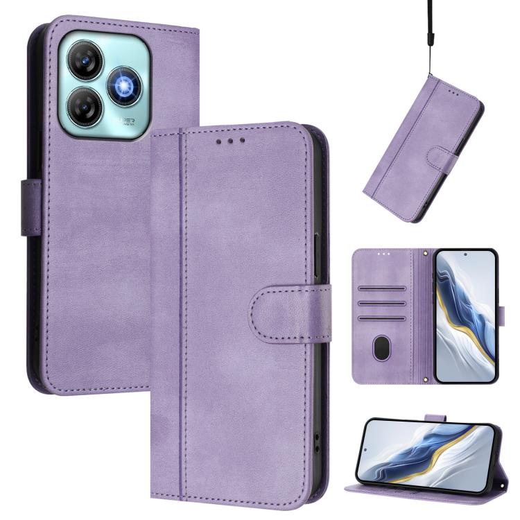 Line Splicing Buckle Retro Leather Phone Case, For ZTE Blade A75 5G / Nubia Focus 5G, For ZTE Blade A75 4G, For ZTE Blade A35 / A55, For ZTE Nubia Focus Pro 5G, For ZTE Nubia Z60 Ultra, For ZTE Blade A73 5G