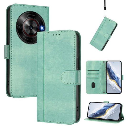 Line Splicing Buckle Retro Leather Phone Case, For ZTE Blade A75 5G / Nubia Focus 5G, For ZTE Blade A75 4G, For ZTE Blade A35 / A55, For ZTE Nubia Focus Pro 5G, For ZTE Nubia Z60 Ultra, For ZTE Blade A73 5G