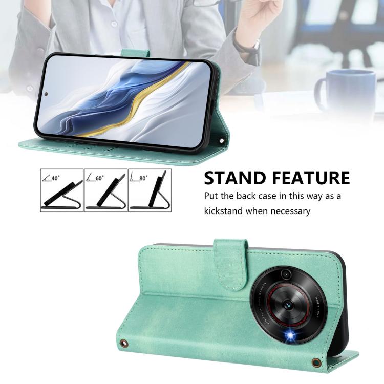Line Splicing Buckle Retro Leather Phone Case, For ZTE Blade A75 5G / Nubia Focus 5G, For ZTE Blade A75 4G, For ZTE Blade A35 / A55, For ZTE Nubia Focus Pro 5G, For ZTE Nubia Z60 Ultra, For ZTE Blade A73 5G