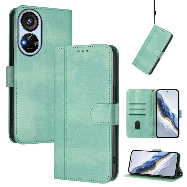 Line Splicing Buckle Retro Leather Phone Case, For ZTE Blade A73 4G, For ZTE Blade V50 Vita, For ZTE Blade A53 / A53+, For ZTE Blade A53 Pro, For ZTE Blade A52 Lite, For ZTE Blade V40s
