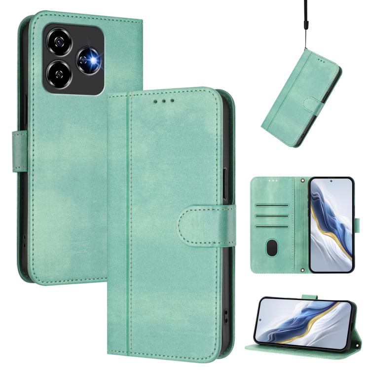 Line Splicing Buckle Retro Leather Phone Case, For ZTE Blade A76 4G, For ZTE Kantan Sumaho 4 A402ZT, For ZTE Blade V60 4G / Axon 60 4G, For ZTE Blade A35e, For ZTE Nubia Music 2, For ZTE Nubia S 5G A403ZT