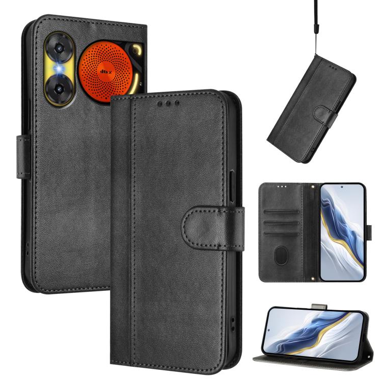 Line Splicing Buckle Retro Leather Phone Case, For ZTE Blade A76 4G, For ZTE Kantan Sumaho 4 A402ZT, For ZTE Blade V60 4G / Axon 60 4G, For ZTE Blade A35e, For ZTE Nubia Music 2, For ZTE Nubia S 5G A403ZT