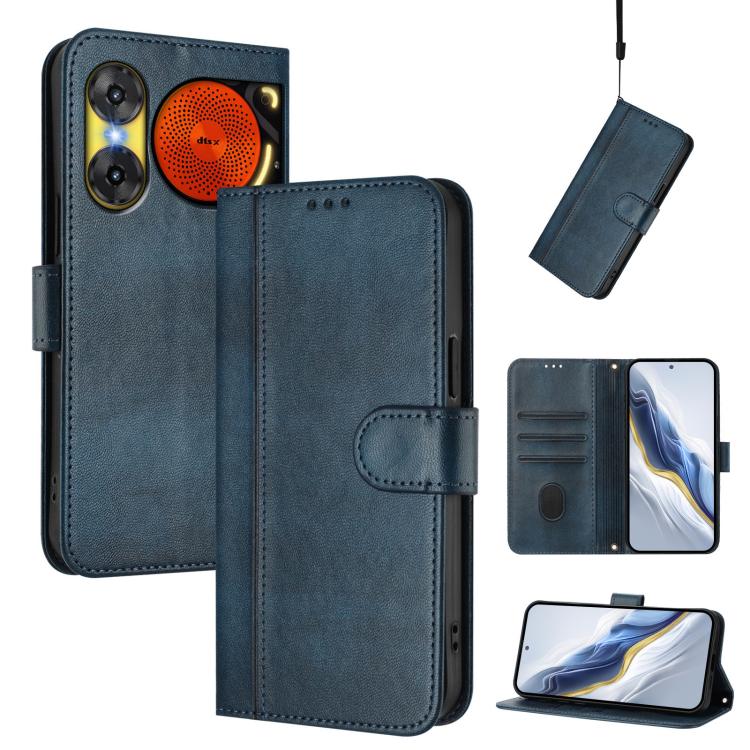 Line Splicing Buckle Retro Leather Phone Case, For ZTE Blade A76 4G, For ZTE Kantan Sumaho 4 A402ZT, For ZTE Blade V60 4G / Axon 60 4G, For ZTE Blade A35e, For ZTE Nubia Music 2, For ZTE Nubia S 5G A403ZT
