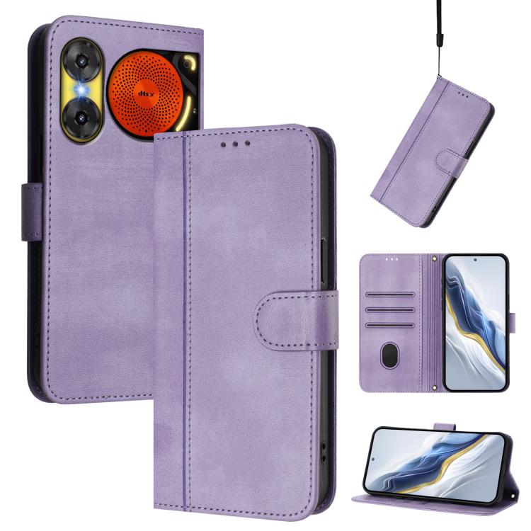 Line Splicing Buckle Retro Leather Phone Case, For ZTE Blade A76 4G, For ZTE Kantan Sumaho 4 A402ZT, For ZTE Blade V60 4G / Axon 60 4G, For ZTE Blade A35e, For ZTE Nubia Music 2, For ZTE Nubia S 5G A403ZT