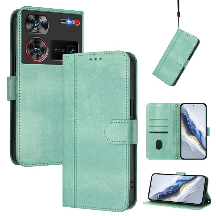 Line Splicing Buckle Retro Leather Phone Case, For ZTE Blade A75 5G / Nubia Focus 5G, For ZTE Blade A75 4G, For ZTE Blade A35 / A55, For ZTE Nubia Focus Pro 5G, For ZTE Nubia Z60 Ultra, For ZTE Blade A73 5G