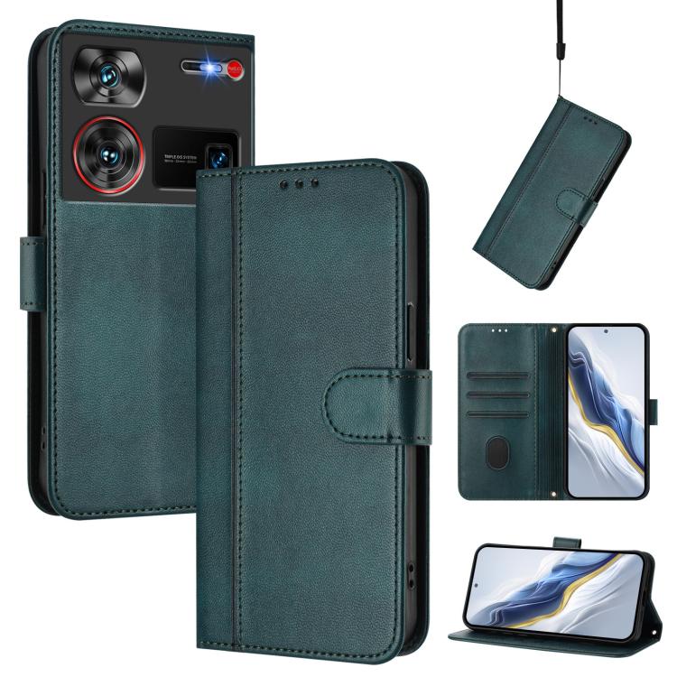 Line Splicing Buckle Retro Leather Phone Case, For ZTE Blade A75 5G / Nubia Focus 5G, For ZTE Blade A75 4G, For ZTE Blade A35 / A55, For ZTE Nubia Focus Pro 5G, For ZTE Nubia Z60 Ultra, For ZTE Blade A73 5G