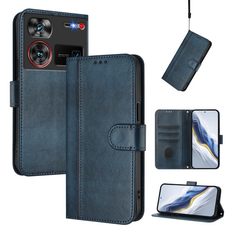 Line Splicing Buckle Retro Leather Phone Case, For ZTE Blade A75 5G / Nubia Focus 5G, For ZTE Blade A75 4G, For ZTE Blade A35 / A55, For ZTE Nubia Focus Pro 5G, For ZTE Nubia Z60 Ultra, For ZTE Blade A73 5G