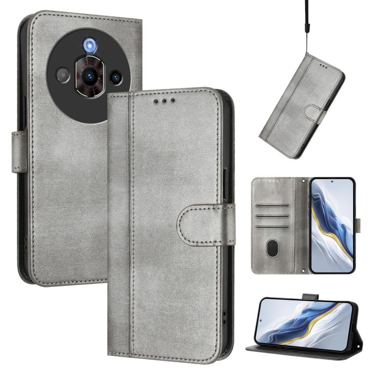 Line Splicing Buckle Retro Leather Phone Case, For ZTE Blade A75 5G / Nubia Focus 5G, For ZTE Blade A75 4G, For ZTE Blade A35 / A55, For ZTE Nubia Focus Pro 5G, For ZTE Nubia Z60 Ultra, For ZTE Blade A73 5G