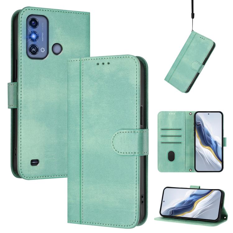 Line Splicing Buckle Retro Leather Phone Case, For ZTE Blade A73 4G, For ZTE Blade V50 Vita, For ZTE Blade A53 / A53+, For ZTE Blade A53 Pro, For ZTE Blade A52 Lite, For ZTE Blade V40s