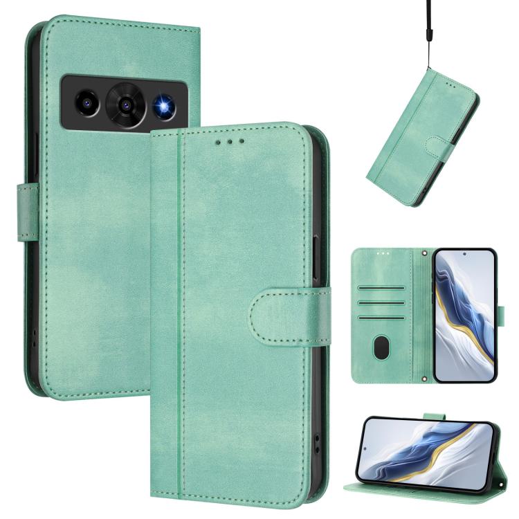 Line Splicing Buckle Retro Leather Phone Case, For ZTE nubia Neo 5 5G, For ZTE nubia Neo 5 GT 5G, For ZTE Optus X Value 5G, For ZTE Optus X Pro 2 5G, For ZTE nubia RedMagic 11 Air, For ZTE A75 Pro / Telstra T-Elite 5G