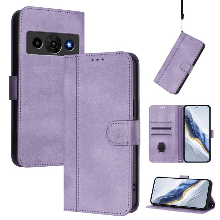 Line Splicing Buckle Retro Leather Phone Case, For ZTE nubia Neo 5 5G, For ZTE nubia Neo 5 GT 5G, For ZTE Optus X Value 5G, For ZTE Optus X Pro 2 5G, For ZTE nubia RedMagic 11 Air, For ZTE A75 Pro / Telstra T-Elite 5G