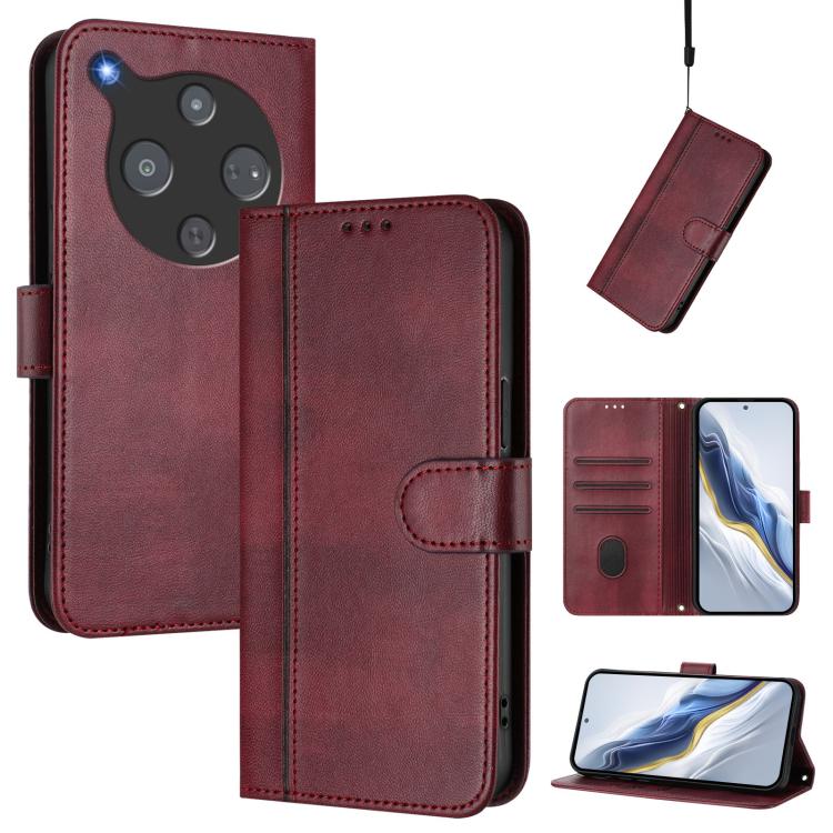 Line Splicing Buckle Retro Leather Phone Case, For ZTE nubia Neo 5 5G, For ZTE nubia Neo 5 GT 5G, For ZTE Optus X Value 5G, For ZTE Optus X Pro 2 5G, For ZTE nubia RedMagic 11 Air, For ZTE A75 Pro / Telstra T-Elite 5G