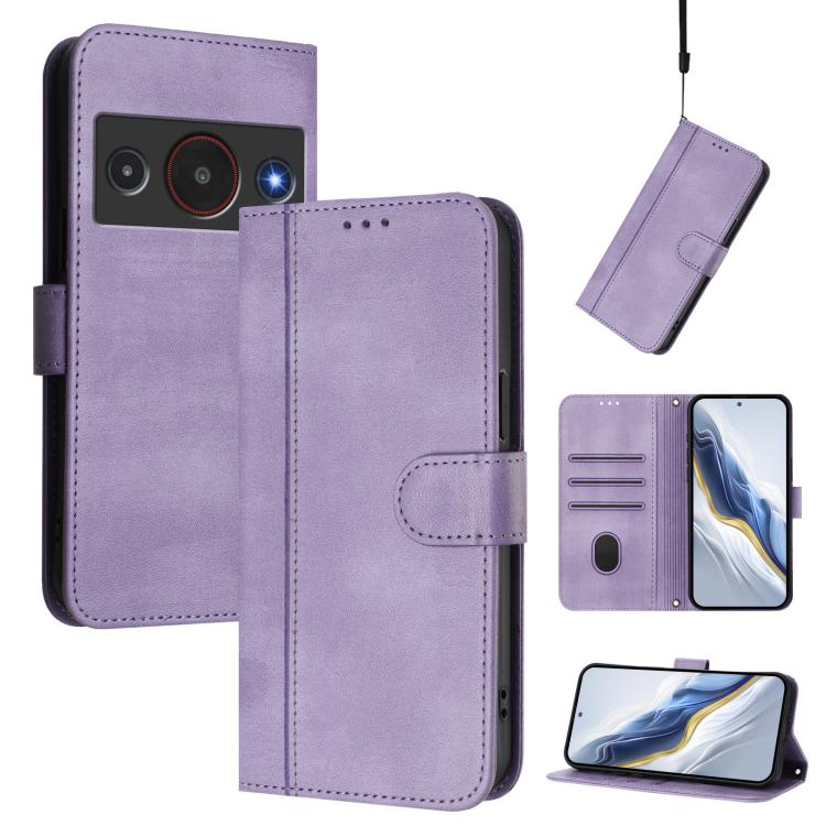 Line Splicing Buckle Retro Leather Phone Case, For ZTE nubia Neo 5 5G, For ZTE nubia Neo 5 GT 5G, For ZTE Optus X Value 5G, For ZTE Optus X Pro 2 5G, For ZTE nubia RedMagic 11 Air, For ZTE A75 Pro / Telstra T-Elite 5G