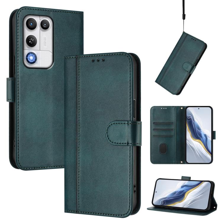 Line Splicing Buckle Retro Leather Phone Case, For ZTE nubia Neo 5 5G, For ZTE nubia Neo 5 GT 5G, For ZTE Optus X Value 5G, For ZTE Optus X Pro 2 5G, For ZTE nubia RedMagic 11 Air, For ZTE A75 Pro / Telstra T-Elite 5G
