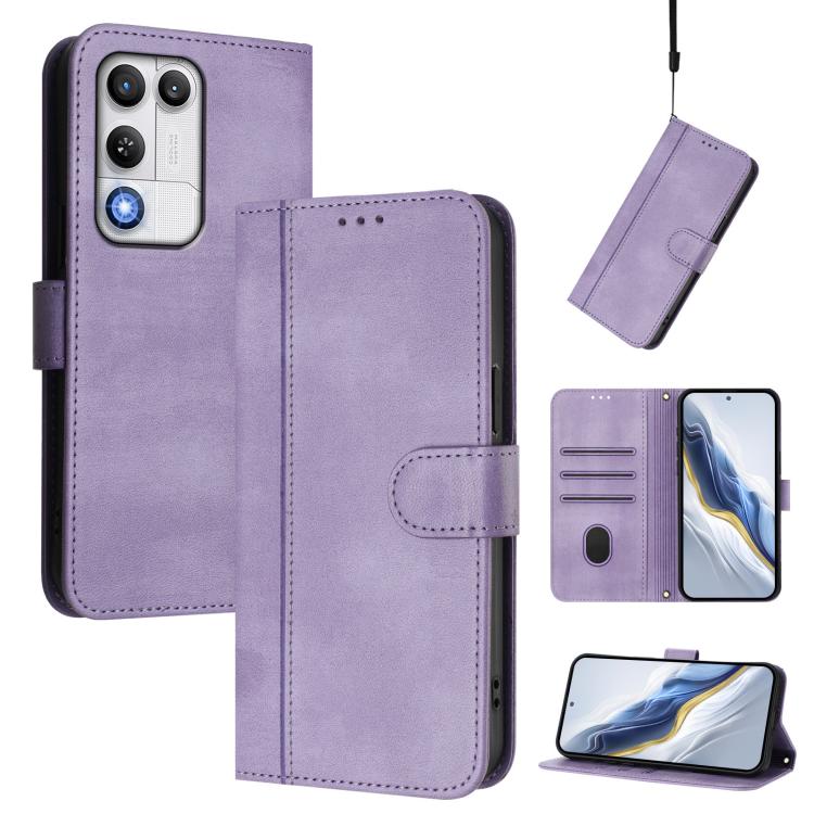 Line Splicing Buckle Retro Leather Phone Case, For ZTE nubia Neo 5 5G, For ZTE nubia Neo 5 GT 5G, For ZTE Optus X Value 5G, For ZTE Optus X Pro 2 5G, For ZTE nubia RedMagic 11 Air, For ZTE A75 Pro / Telstra T-Elite 5G