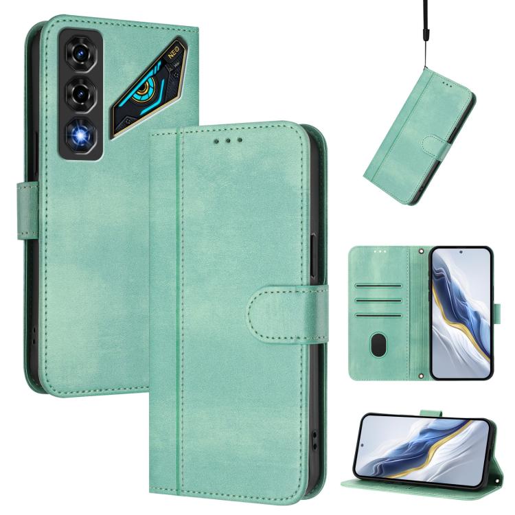 Line Splicing Buckle Retro Leather Phone Case, For ZTE nubia Neo 5 5G, For ZTE nubia Neo 5 GT 5G, For ZTE Optus X Value 5G, For ZTE Optus X Pro 2 5G, For ZTE nubia RedMagic 11 Air, For ZTE A75 Pro / Telstra T-Elite 5G
