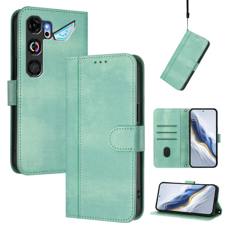 Line Splicing Buckle Retro Leather Phone Case, For ZTE nubia Neo 5 5G, For ZTE nubia Neo 5 GT 5G, For ZTE Optus X Value 5G, For ZTE Optus X Pro 2 5G, For ZTE nubia RedMagic 11 Air, For ZTE A75 Pro / Telstra T-Elite 5G