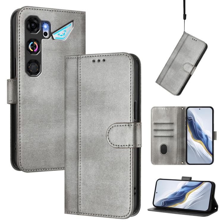 Line Splicing Buckle Retro Leather Phone Case, For ZTE nubia Neo 5 5G, For ZTE nubia Neo 5 GT 5G, For ZTE Optus X Value 5G, For ZTE Optus X Pro 2 5G, For ZTE nubia RedMagic 11 Air, For ZTE A75 Pro / Telstra T-Elite 5G
