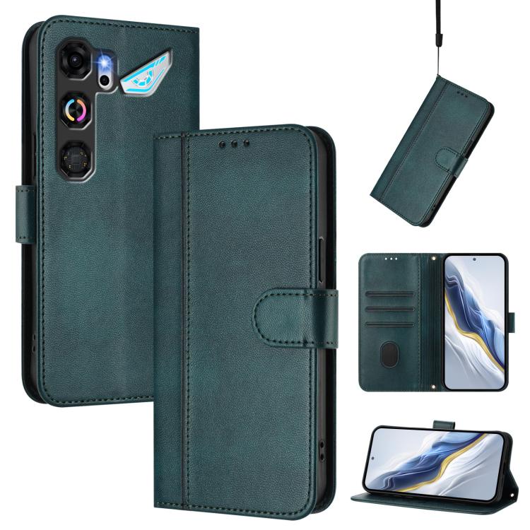Line Splicing Buckle Retro Leather Phone Case, For ZTE nubia Neo 5 5G, For ZTE nubia Neo 5 GT 5G, For ZTE Optus X Value 5G, For ZTE Optus X Pro 2 5G, For ZTE nubia RedMagic 11 Air, For ZTE A75 Pro / Telstra T-Elite 5G