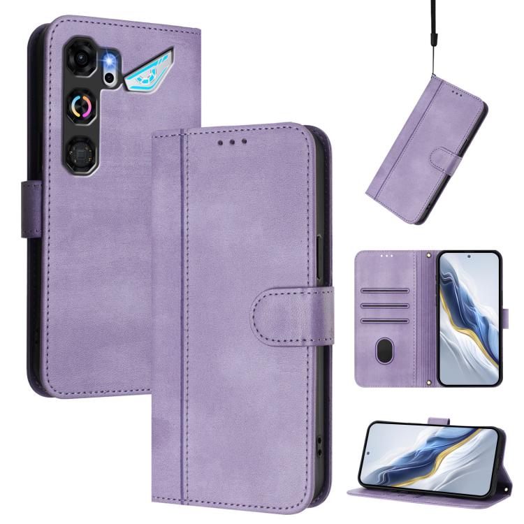 Line Splicing Buckle Retro Leather Phone Case, For ZTE nubia Neo 5 5G, For ZTE nubia Neo 5 GT 5G, For ZTE Optus X Value 5G, For ZTE Optus X Pro 2 5G, For ZTE nubia RedMagic 11 Air, For ZTE A75 Pro / Telstra T-Elite 5G