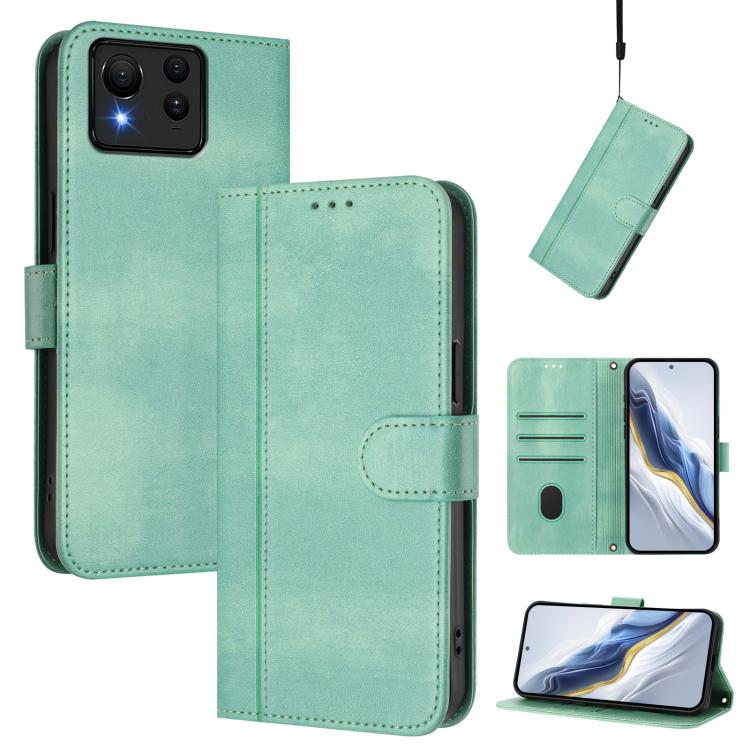Line Splicing Buckle Retro Leather Phone Case, For ASUS Zenfone 12 Ultra, For ASUS ROG Phone 9 / 9 Pro, For ASUS Zenfone 11 Ultra, For ASUS ROG Phone 8 / 8 Pro