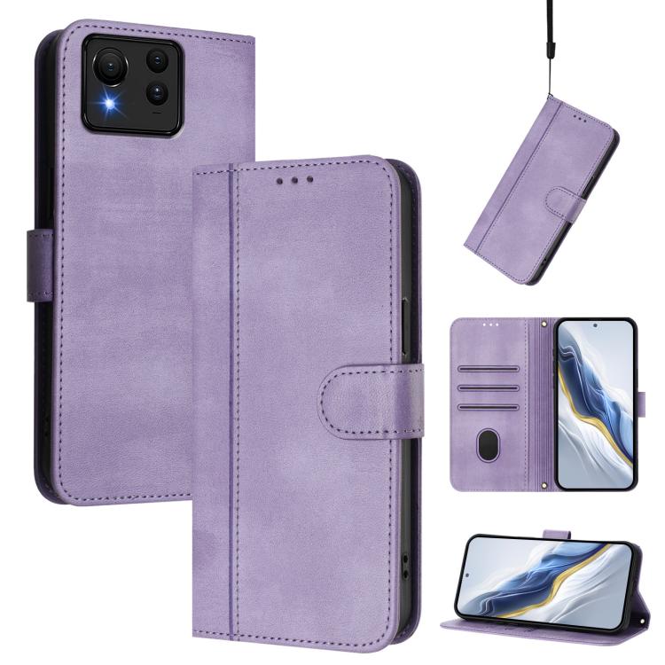 Line Splicing Buckle Retro Leather Phone Case, For ASUS Zenfone 12 Ultra, For ASUS ROG Phone 9 / 9 Pro, For ASUS Zenfone 11 Ultra, For ASUS ROG Phone 8 / 8 Pro