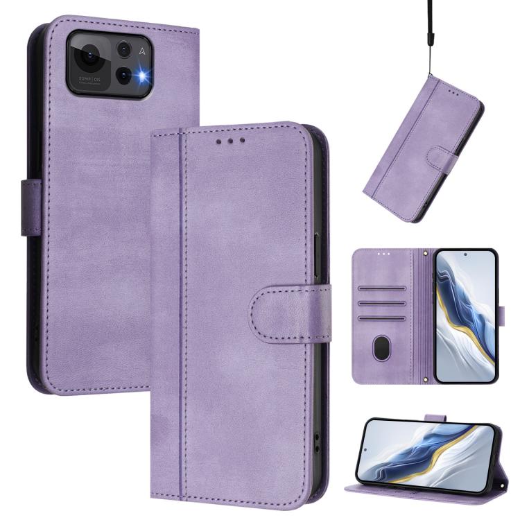 Line Splicing Buckle Retro Leather Phone Case, For ASUS Zenfone 12 Ultra, For ASUS ROG Phone 9 / 9 Pro, For ASUS Zenfone 11 Ultra, For ASUS ROG Phone 8 / 8 Pro