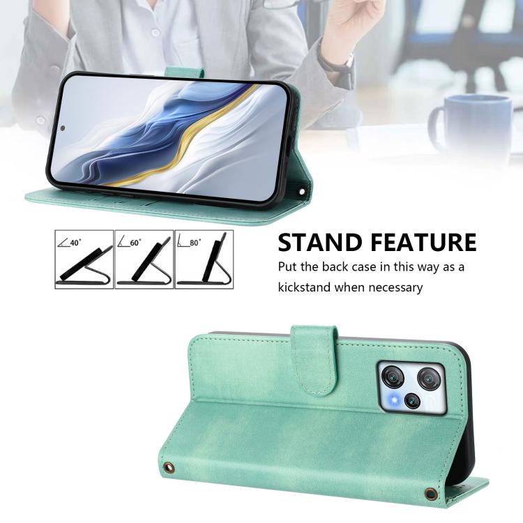 Line Splicing Buckle Retro Leather Phone Case, For Blackview A53