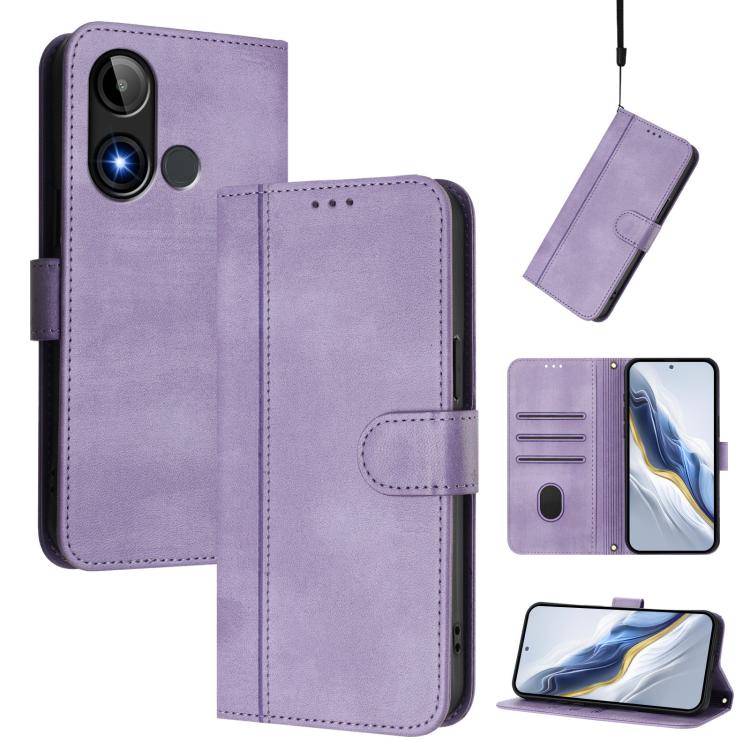 Line Splicing Buckle Retro Leather Phone Case, For BLU C9, For BLU View 5 Pro, For BLU View 5, For BLU View Speed 5G B1550VL, For BLU G53