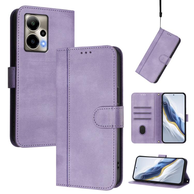 Line Splicing Buckle Retro Leather Phone Case, For Cricket Icon Plus 2026 / Icon 7 5G, For Cricket Magic 2 5G / AT&T Propel 2 5G, For Cricket Debut S3, For Cricket Icon 6 / AT&T Verge, For Cricket Outlast 5G 2024