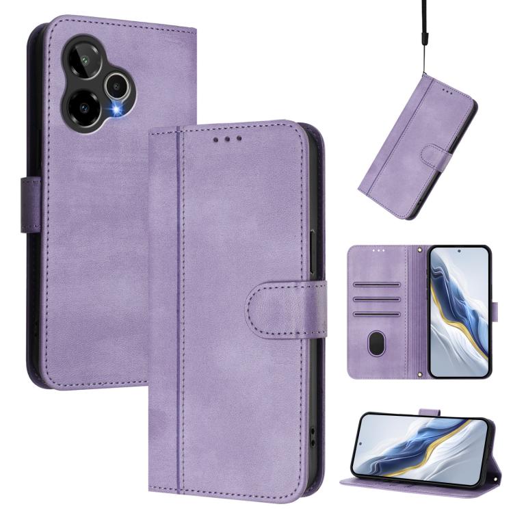 Line Splicing Buckle Retro Leather Phone Case, For Cricket Icon Plus 2026 / Icon 7 5G, For Cricket Magic 2 5G / AT&T Propel 2 5G, For Cricket Debut S3, For Cricket Icon 6 / AT&T Verge, For Cricket Outlast 5G 2024