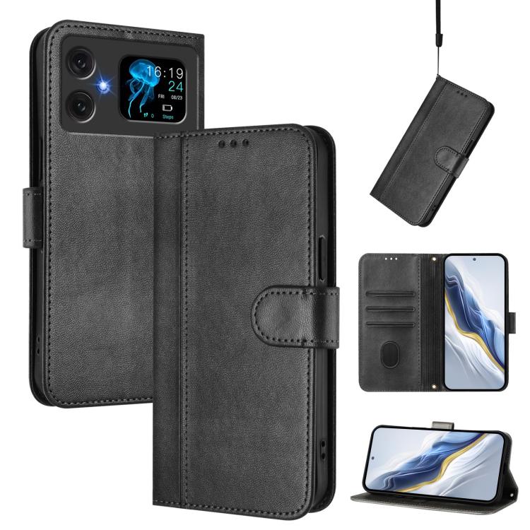 Line Splicing Buckle Retro Leather Phone Case, For Cubot A40, For Cubot P90, For Cubot A30, For Cubot A20, For Cubot Max 5, For Cubot A10