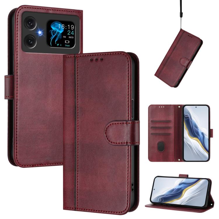 Line Splicing Buckle Retro Leather Phone Case, For Cubot A40, For Cubot P90, For Cubot A30, For Cubot A20, For Cubot Max 5, For Cubot A10