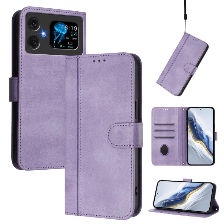 Line Splicing Buckle Retro Leather Phone Case, For Cubot A40, For Cubot P90, For Cubot A30, For Cubot A20, For Cubot Max 5, For Cubot A10