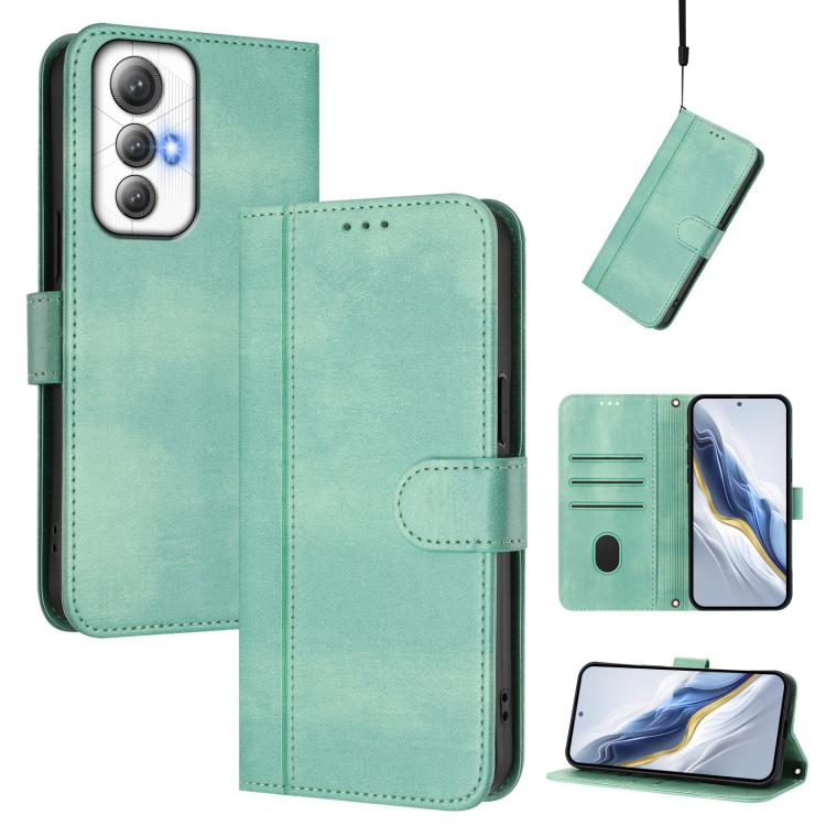 Line Splicing Buckle Retro Leather Phone Case, For Cubot A40, For Cubot P90, For Cubot A30, For Cubot A20, For Cubot Max 5, For Cubot A10