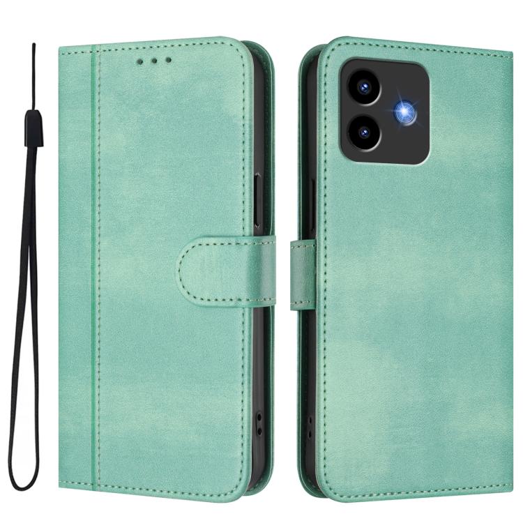 Line Splicing Buckle Retro Leather Phone Case, For Cubot Note 40, For Cubot P50