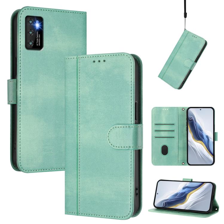 Line Splicing Buckle Retro Leather Phone Case, For Cubot Note 40, For Cubot P50