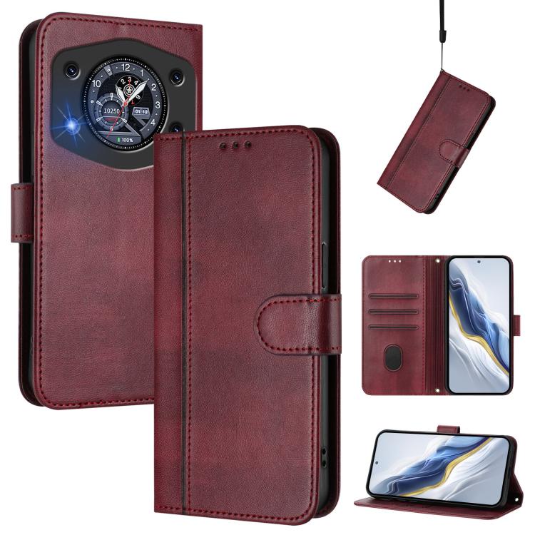 Line Splicing Buckle Retro Leather Phone Case, For Cubot A40, For Cubot P90, For Cubot A30, For Cubot A20, For Cubot Max 5, For Cubot A10