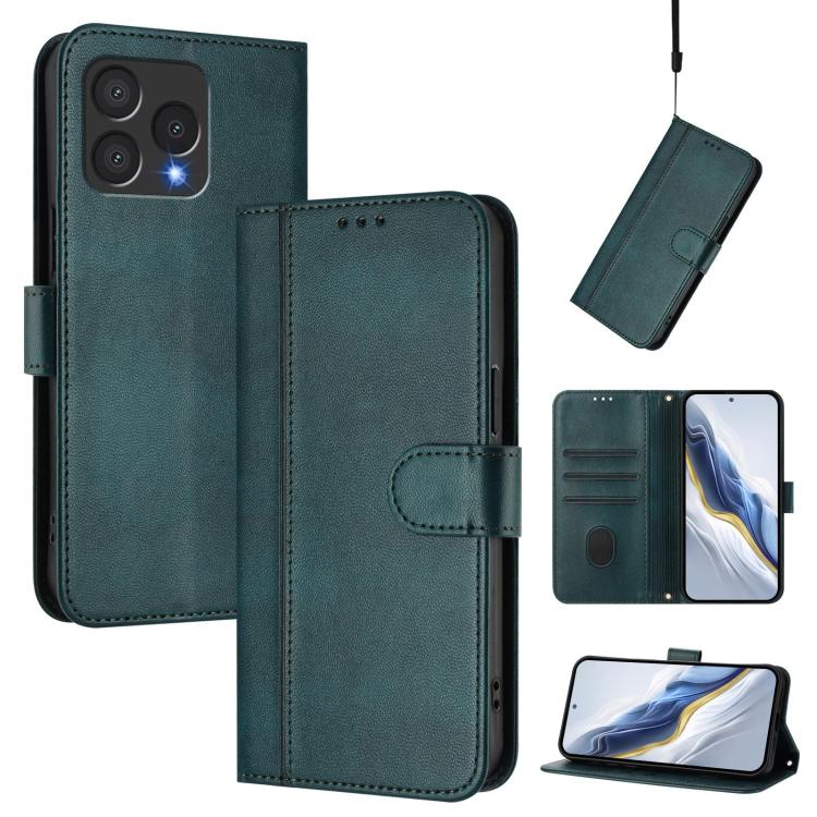 Line Splicing Buckle Retro Leather Phone Case, For Cubot A40, For Cubot P90, For Cubot A30, For Cubot A20, For Cubot Max 5, For Cubot A10