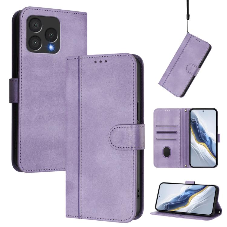 Line Splicing Buckle Retro Leather Phone Case, For Cubot A40, For Cubot P90, For Cubot A30, For Cubot A20, For Cubot Max 5, For Cubot A10