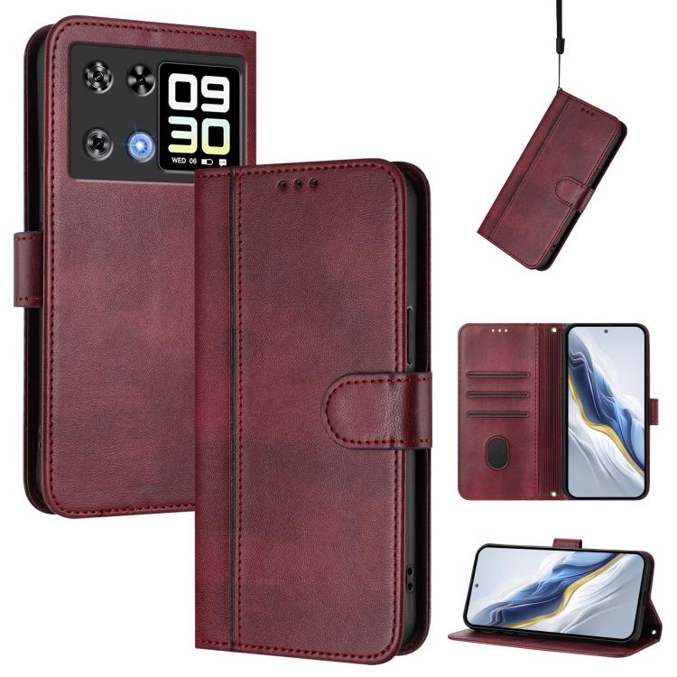 Line Splicing Buckle Retro Leather Phone Case, For Cubot A40, For Cubot P90, For Cubot A30, For Cubot A20, For Cubot Max 5, For Cubot A10